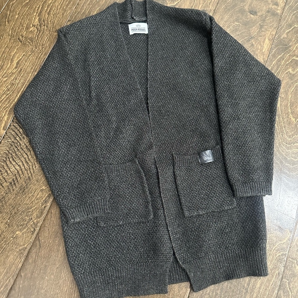 Posh Kiddos Charcoal Cardigan Sweater